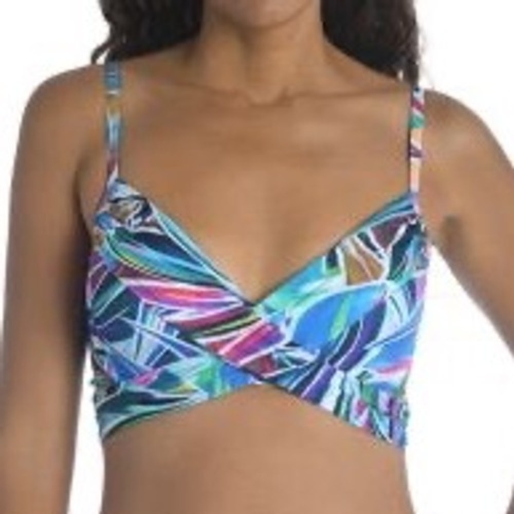 La Blanca Palm Opulence Printed Underwire Bikini Top Women's Size‎ 10